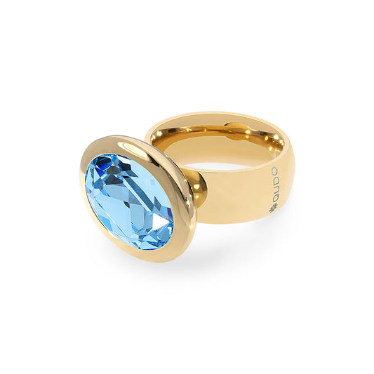 Tivola Ring Big in Gold - Aquamarine