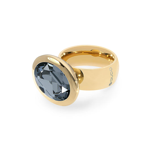 Tivola Ring Big in Gold - Black Diamond