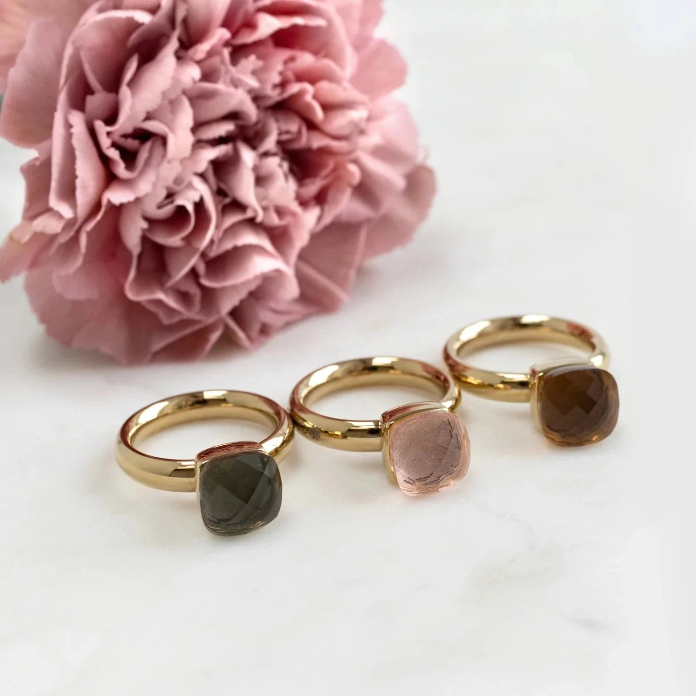 Firenze Ring in Rose Gold - Jet