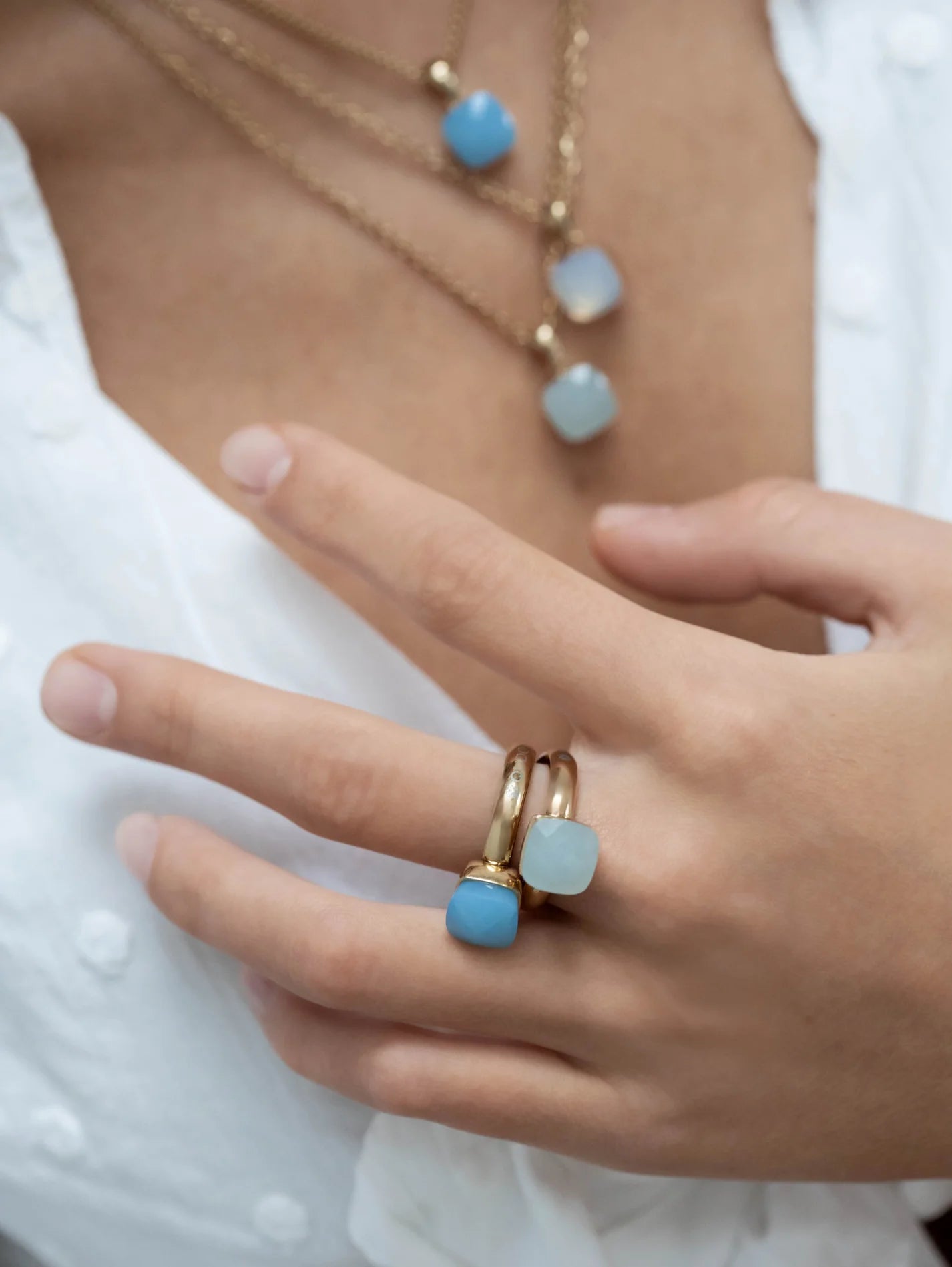 Firenze Ring in Gold - Light grey