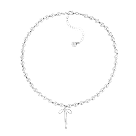 Lizas Pearl bobble Bow necklace