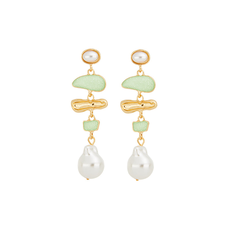 Lizas Freshwater pearl and crystal earrings