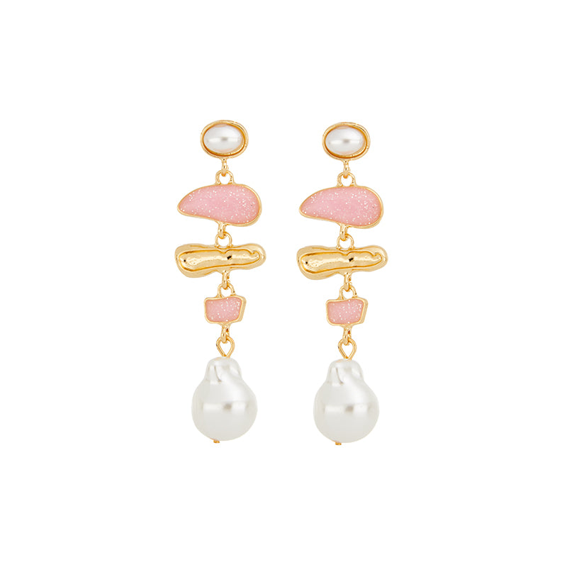 Lizas Freshwater pearl and crystal earrings