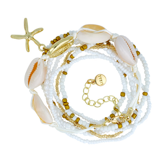 Lizas Multistrand Shell Stretchie