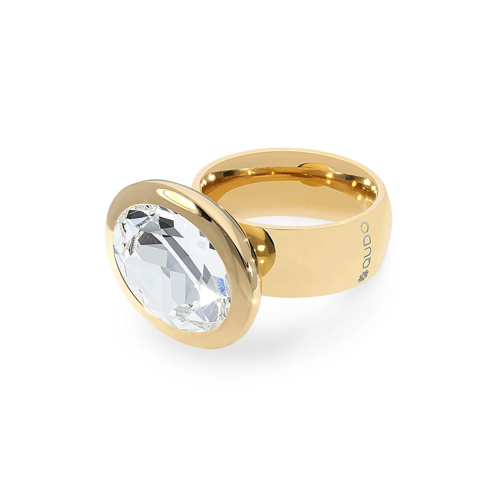 Tivola Ring Big in Gold - Crystal – Qudo South Africa