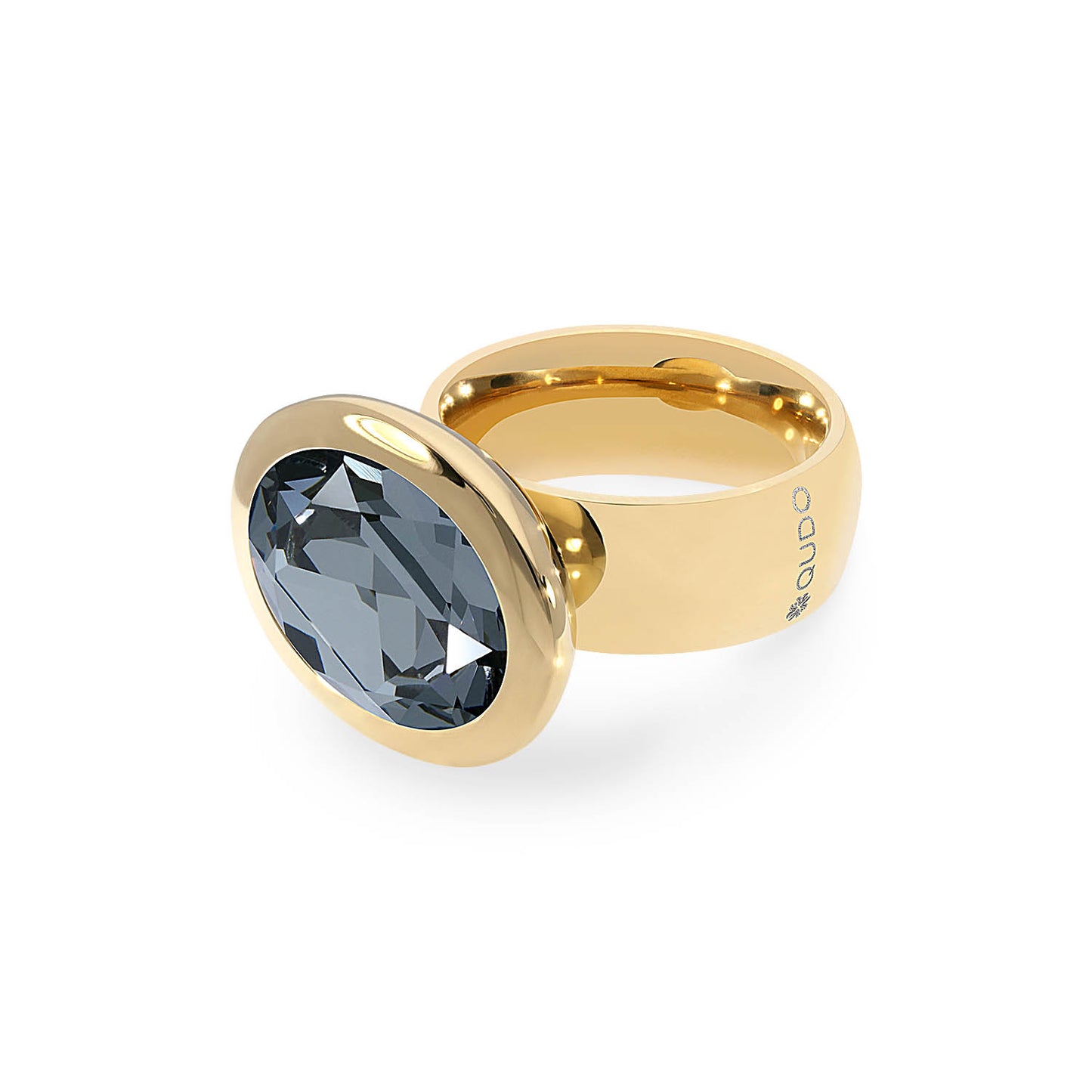 Tivola Ring Big in Gold - Black Diamond