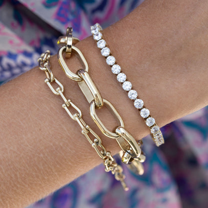 Cassio Tennis Bracelet in Gold