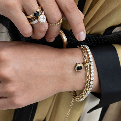 Cassio Tennis Bracelet in Gold