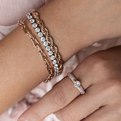 Cassio Tennis Bracelet in Gold