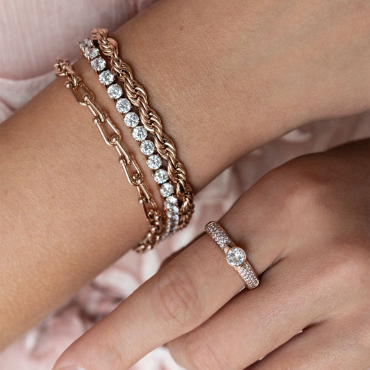 Cassio Tennis Bracelet in Gold