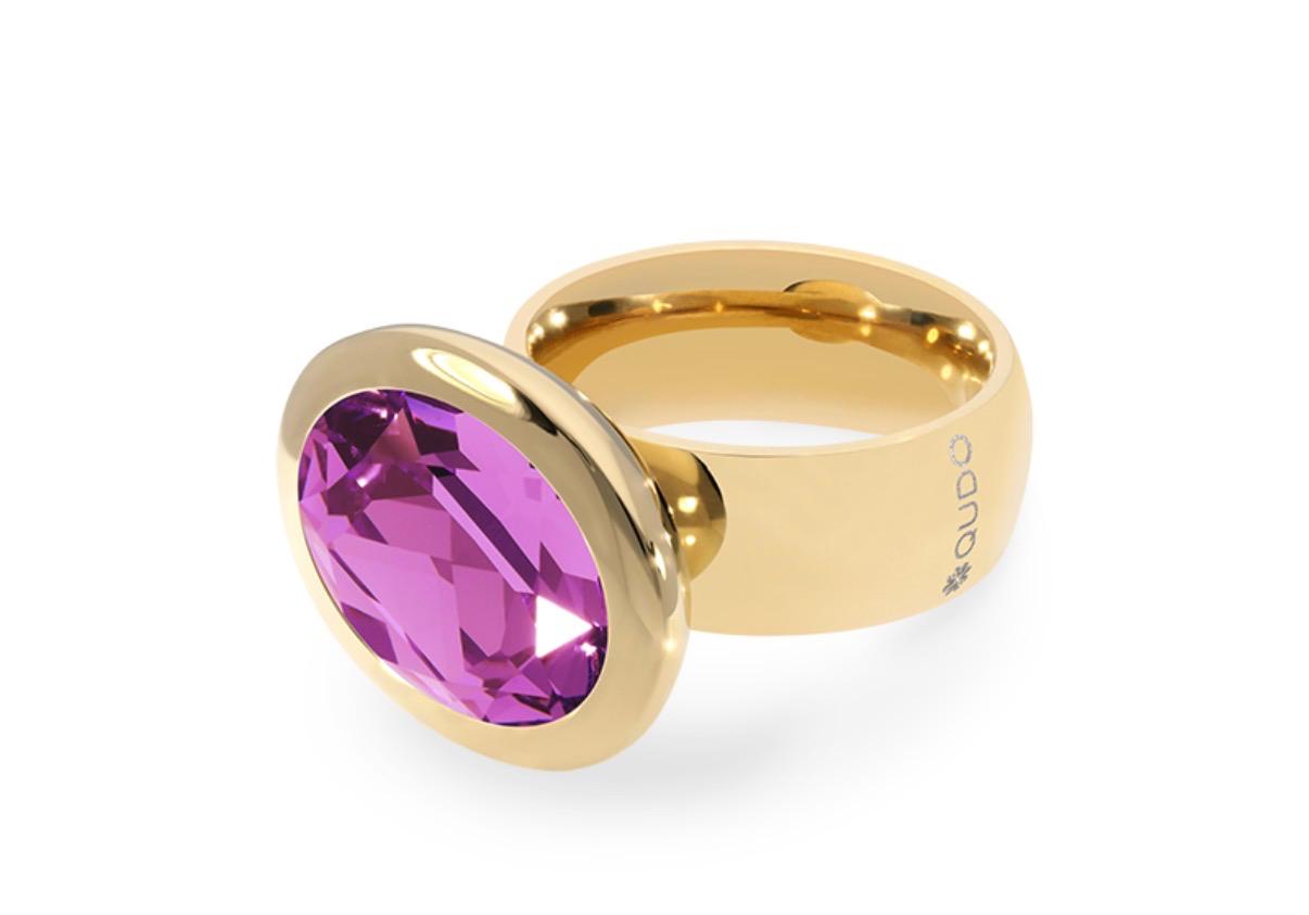 Tivola Ring Big in Gold - Dark Rose