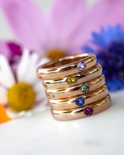 Saria Ring in Gold - Crystal