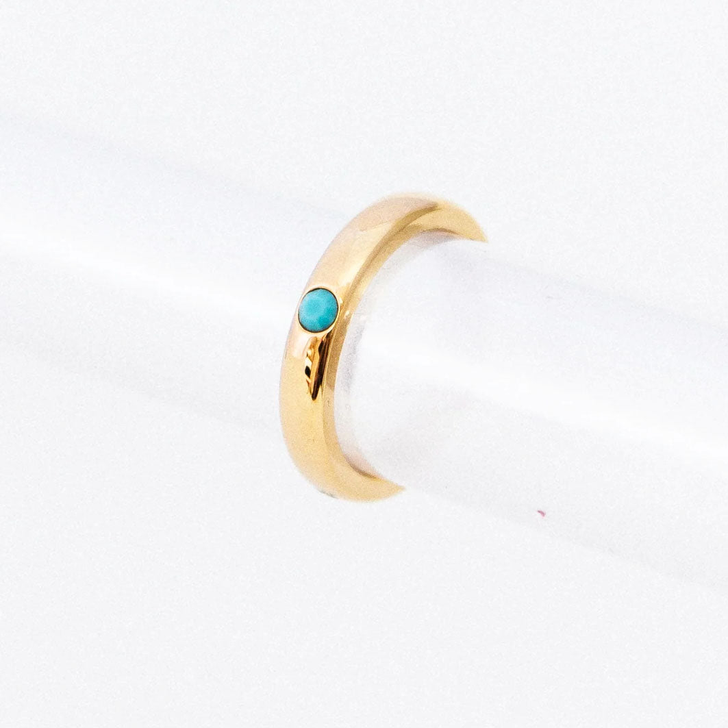 Saria Ring in Gold - Aqua